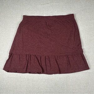 prAna Womens Asymmetrical Skirt Burgundy Stretch Knit Casual Boho